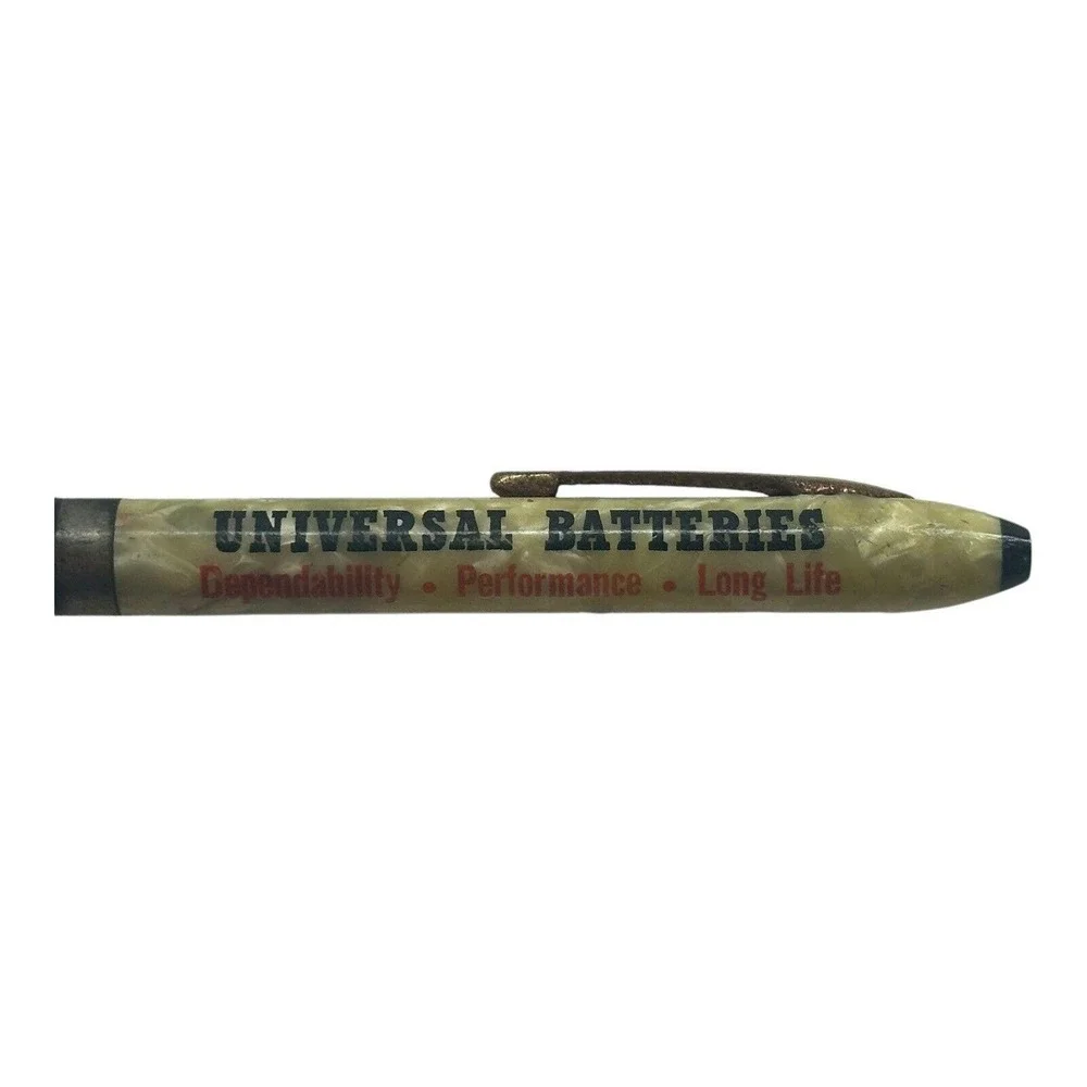 Mechanical‎ Pencil Advertisement Universal Batteries Promotional Vintage READ